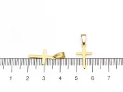 Charm otel inoxidabil 304 auriu cruce 17x10x1.3mm