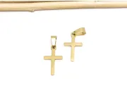 Charm otel inoxidabil 304 auriu cruce 17x10x1.3mm
