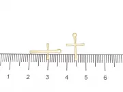 Charm otel inoxidabil 304 auriu cruce 16x10x0.7mm