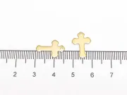 Charm otel inoxidabil 304 auriu cruce 15x10x0.5mm