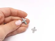 Charm otel inoxidabil 304 cruce 19x13.5x3mm