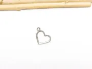 Charm otel inoxidabil 304 inima 14x10x1mm