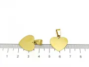 Charm otel inoxidabil 304 auriu placat IP inima 17x16x1.2mm