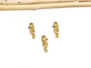 Charm otel inoxidabil 304 auriu placat IP calut de mare 14.5x5x3mm