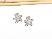 Charm otel inoxidabil 304 stea de mare 15x14x1.5mm