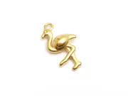 Charm otel inoxidabil 304 auriu placat IP flamingo 18.5x10x4mm