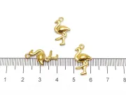 Charm otel inoxidabil 304 auriu placat IP flamingo 18.5x10x4mm