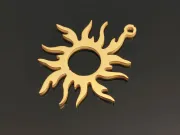 Charm otel inoxidabil 201 auriu placat IP soare 28x24x1.5mm