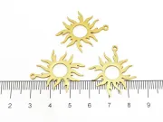 Charm otel inoxidabil 201 auriu placat IP soare 28x24x1.5mm