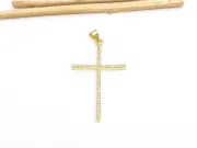 Charm cruce din cubic zirconia auriu 41x24mm
