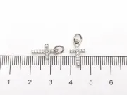 Charm cruce din cubic zirconia argintiu 13x7mm