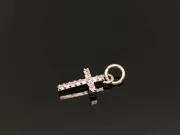 Charm cruce din cubic zirconia argintiu 13x7mm
