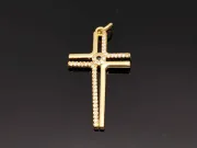 Charm cruce din cubic zirconia auriu 33x19mm