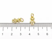 Charm ursulet din cubic zirconia auriu 10.5x6mm