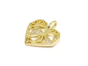 Charm inima din cubic zirconia 23x22mm auriu