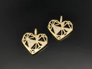 Charm inima din cubic zirconia 23x22mm auriu