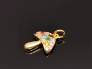 Charm ciuperca din cubic zirconia auriu 16x12mm
