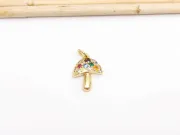 Charm ciuperca din cubic zirconia auriu 16x12mm