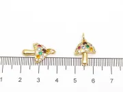 Charm ciuperca din cubic zirconia auriu 16x12mm
