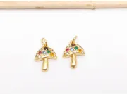 Charm ciuperca din cubic zirconia auriu 16x12mm