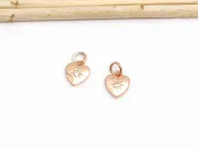 Charm inima din cubic zirconia rose gold 10x8mm