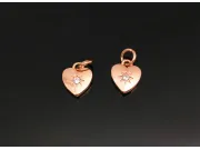 Charm inima din cubic zirconia rose gold 10x8mm