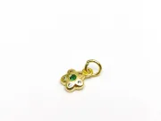 Charm floare din cubic zirconia auriu 9.5x7x2mm verde