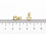 Charm floare din cubic zirconia auriu 9.5x7x2mm lila