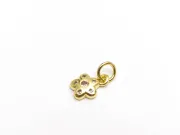 Charm floare din cubic zirconia auriu 9.5x7x2mm roz