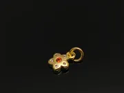 Charm floare din cubic zirconia auriu 9.5x7x2mm portocaliu