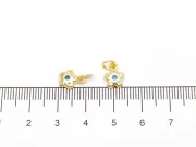 Charm floare din cubic zirconia auriu 9.5x7x2mm marin