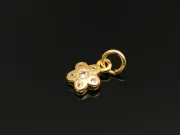 Charm floare din cubic zirconia auriu 9.5x7x2mm transparent