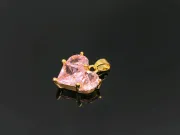 Charm inima din cubic zirconia auriu 15x14mm roz