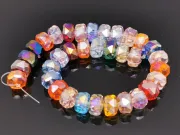 Margele cristal rondel fatetat 8x5mm multicolor (sirag)