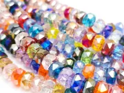 Margele cristal rondel fatetat 8x5mm multicolor (sirag)