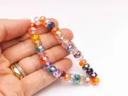 Margele cristal rondel fatetat 8x5mm multicolor (sirag)