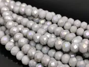 Margele cristal rondel fatetat 6x4mm gri deschis opac AB (sirag)