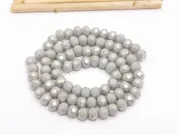 Margele cristal rondel fatetat 6x4mm gri deschis opac AB (sirag)