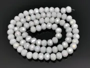 Margele cristal rondel fatetat 6x4mm gri deschis opac AB (sirag)