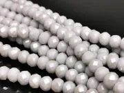 Margele cristal rondel fatetat 6x4mm gri deschis opac lustered (sirag)