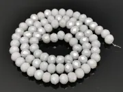 Margele cristal rondel fatetat 6x4mm gri deschis opac lustered (sirag)