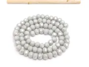 Margele cristal rondel fatetat 6x4mm gri deschis opac lustered (sirag)