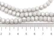 Margele cristal rondel fatetat 6x4mm gri deschis opac lustered (sirag)