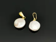 Pandantiv perle de cultura 16~14x11~10mm auriu