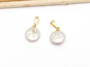 Pandantiv perle de cultura 16~14x11~10mm auriu