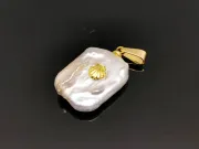 Pandantiv perle de cultura 21.5x12.5x5.5mm auriu