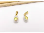 Pandantiv perle de cultura 14~11x9~6mm auriu