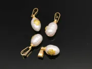 Pandantiv perle de cultura 14~11x9~6mm auriu