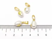 Pandantiv perle de cultura 14~11x9~7mm auriu