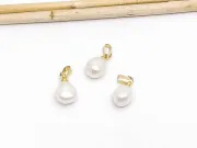 Pandantiv perle de cultura 14~11x9~7mm auriu